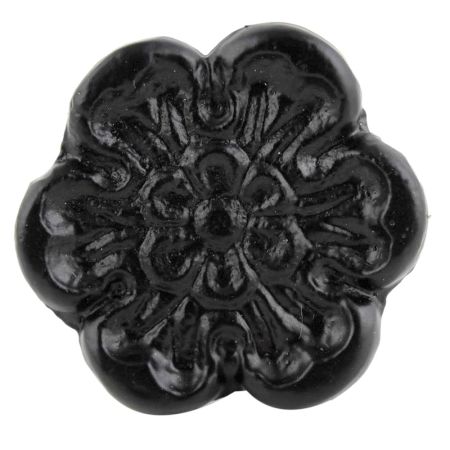 Black Alyssum Flower Iron Cabinet Knob